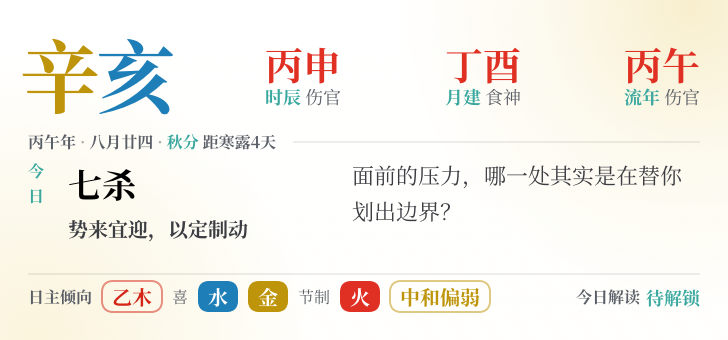 iPhone 桌面小组件:同一天的干支、七杀与觉察一问