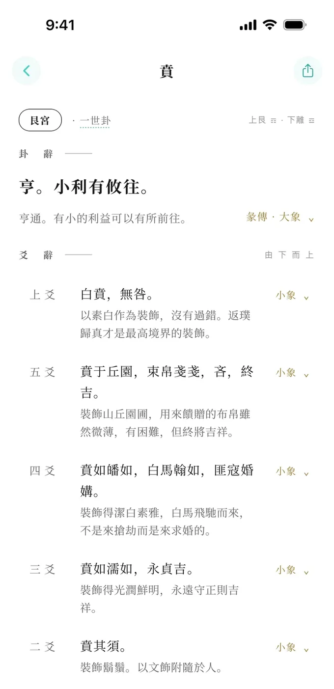 單卦頁:賁卦的原文與白話