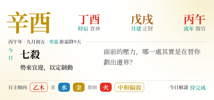 iPhone 主畫面小工具：同一天的干支、七殺與覺察一問